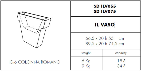 Medidas maceta Il Vaso SLIDE Design