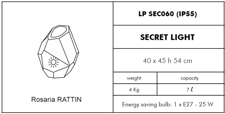 Medidas maceta luz Secret SLIDE Design