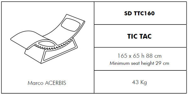 Medidas Tumbona Tic Tac SLIDE