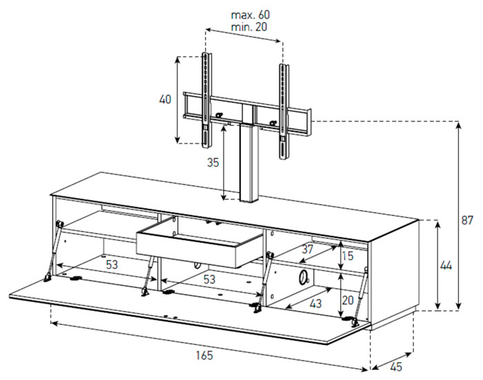 Muebles de televisión ST 161 de Sonorous - Diseño en ociohogar.com