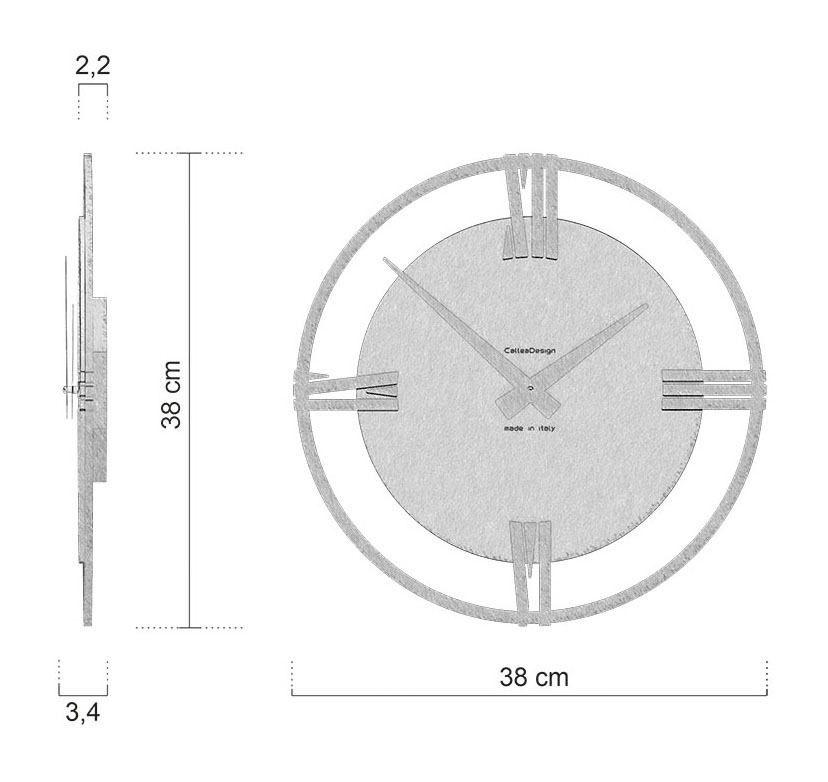 Medidas Reloj De Pared Sirio 38