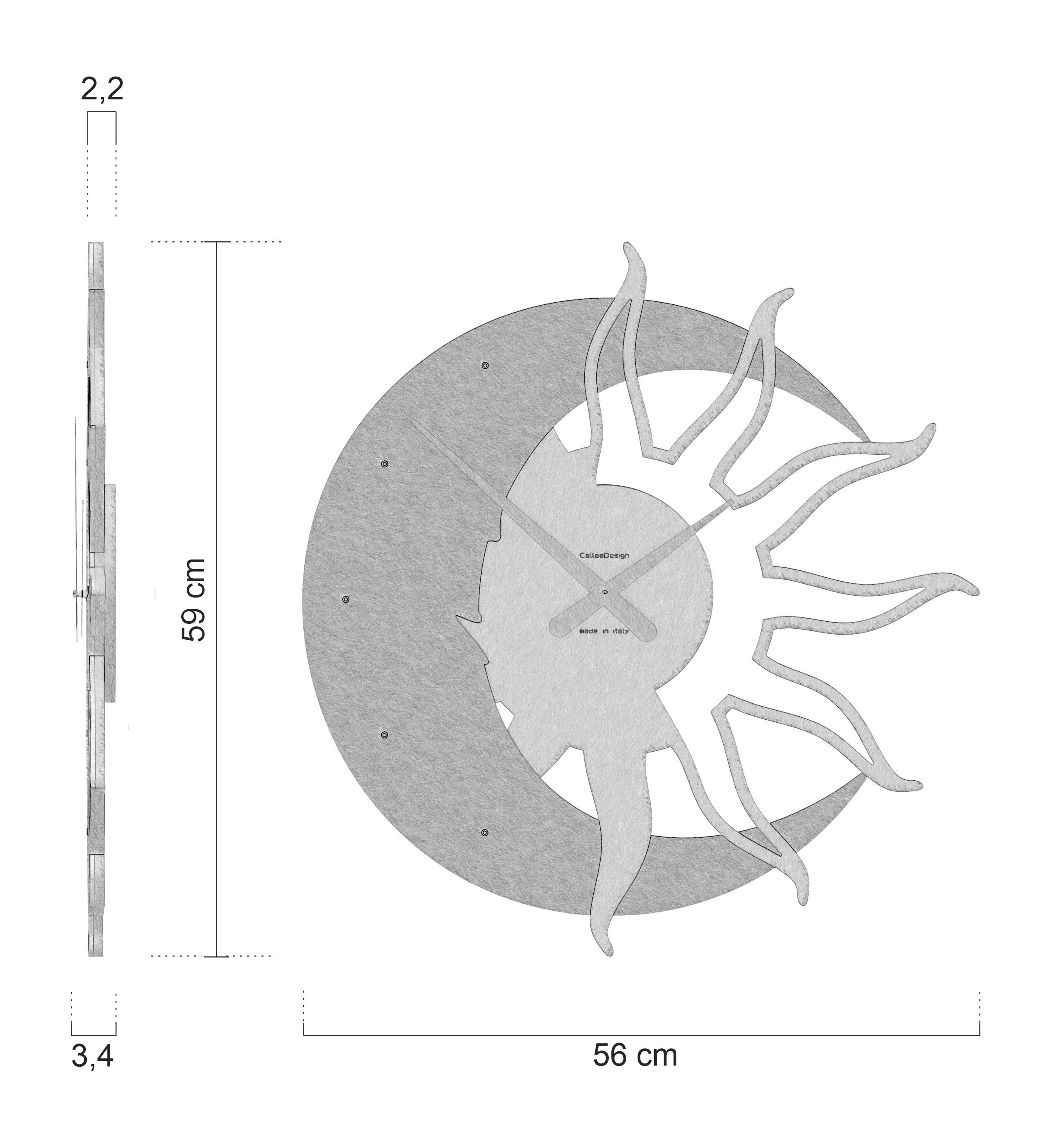 Medidas Reloj De Pared Sun & Moon