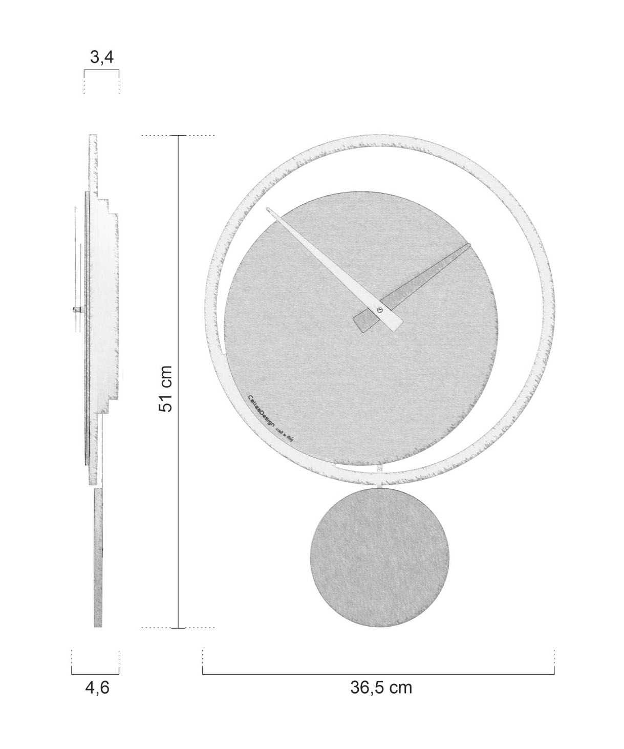 Medidas Reloj De Péndulo Eclipse