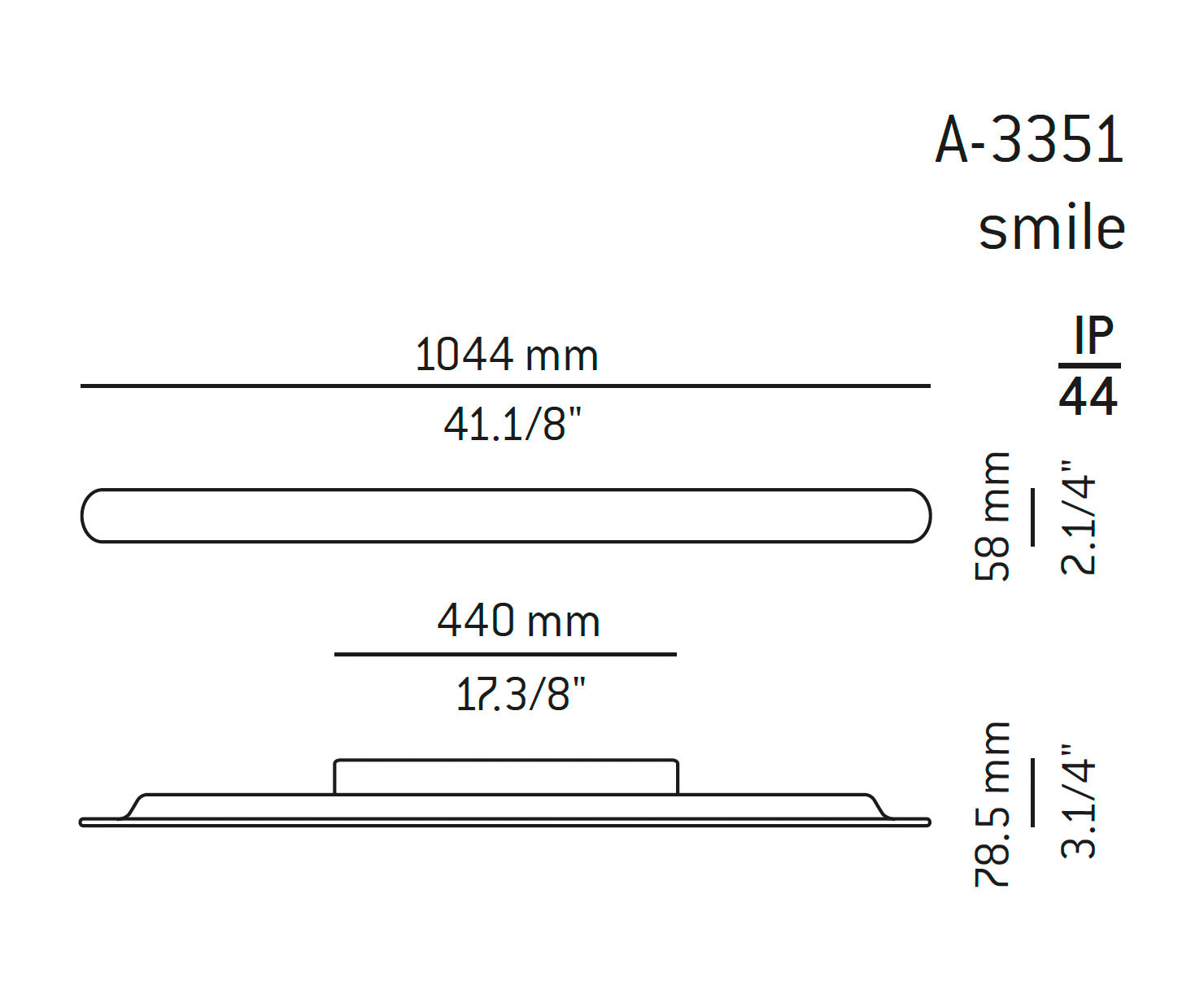 Medidas Smile modelo A-3351 de pared de Estiluz