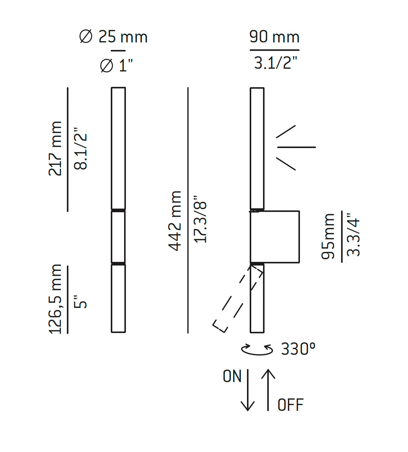 Medidas Canut modelo A-3571 de pared de Estiluz