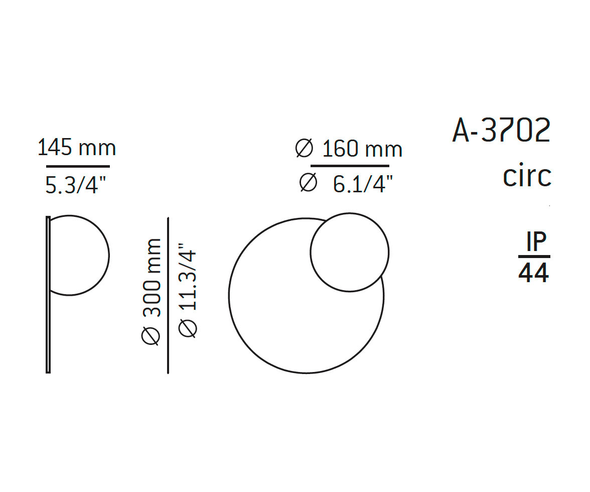 Medidas Circ modelo A-3702 de pared de Estiluz