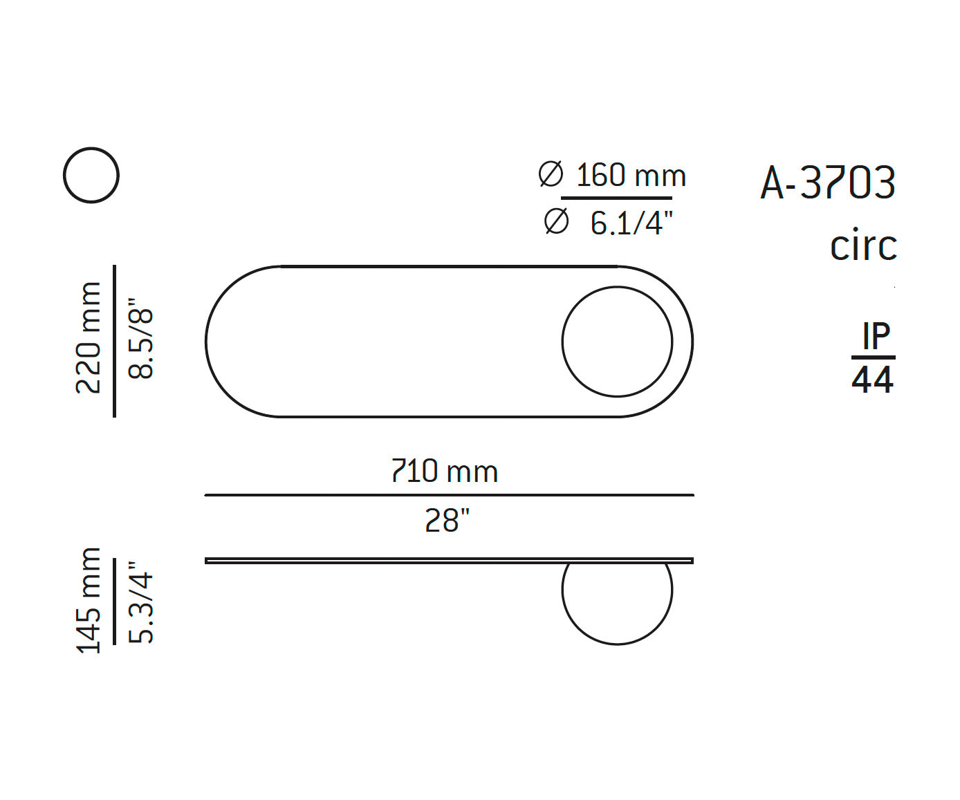 Medidas Circ modelo A-3703 de pared de Estiluz