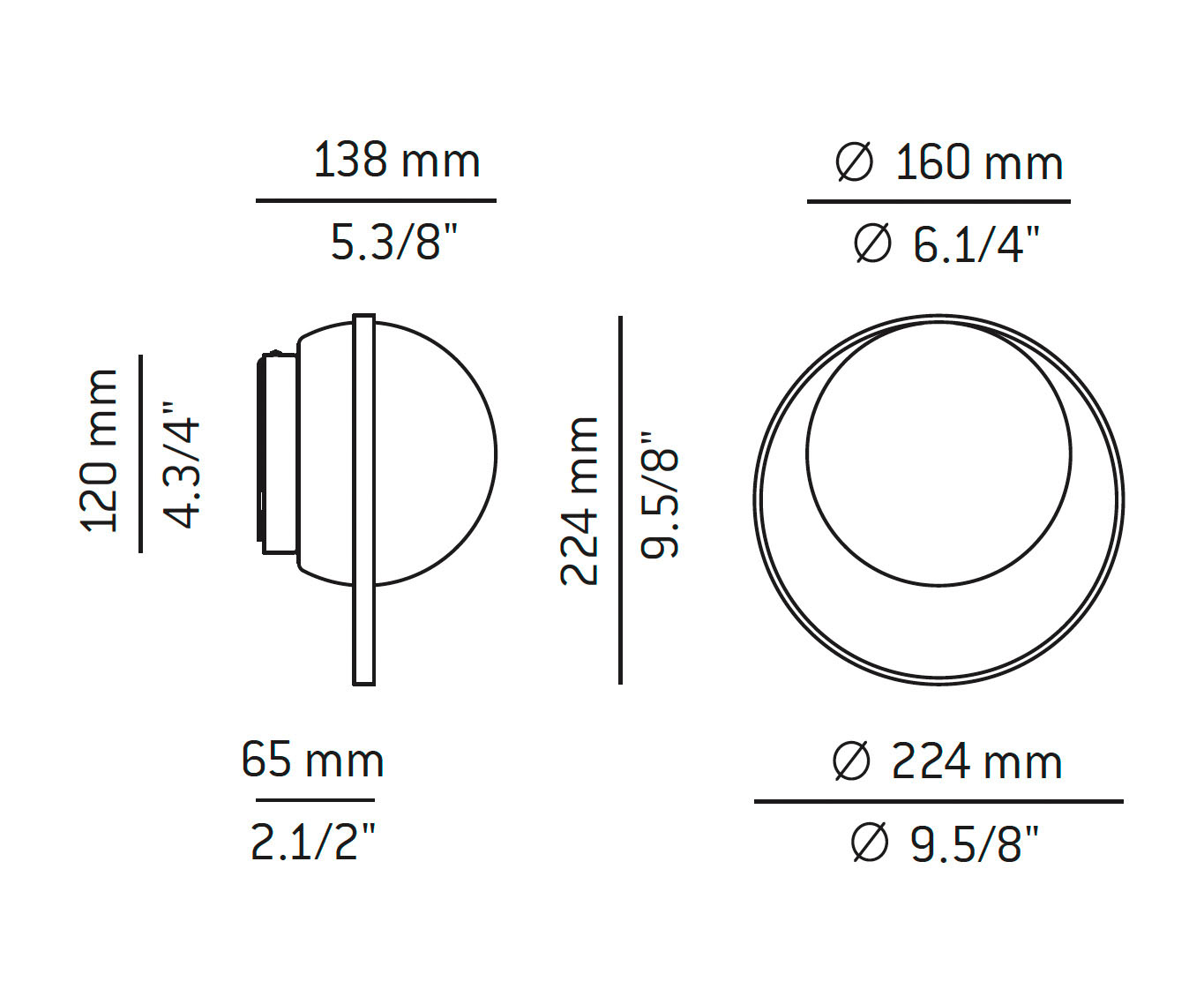 Medidas Circ modelo A-3722 de pared de Estiluz