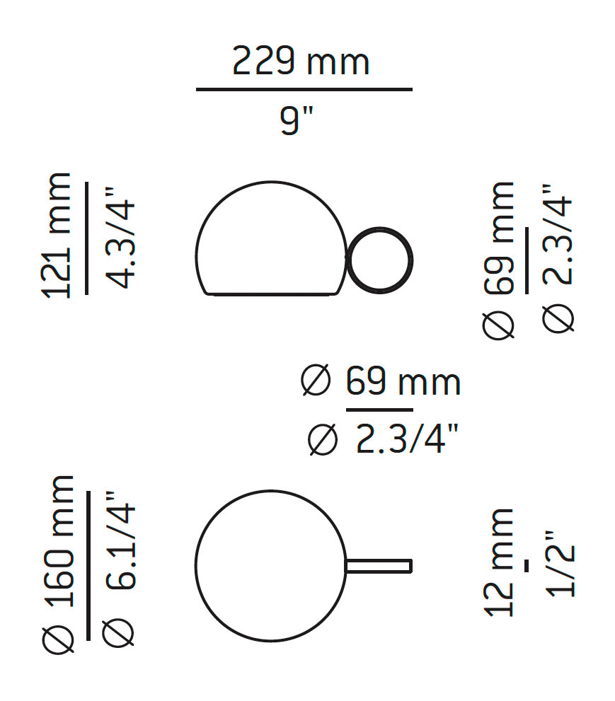 Medidas Circ modelo M-3726 de sobremesa de Estiluz