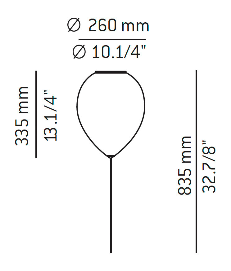 Medidas Balloon modelo t-3052 de techo de Estiluz