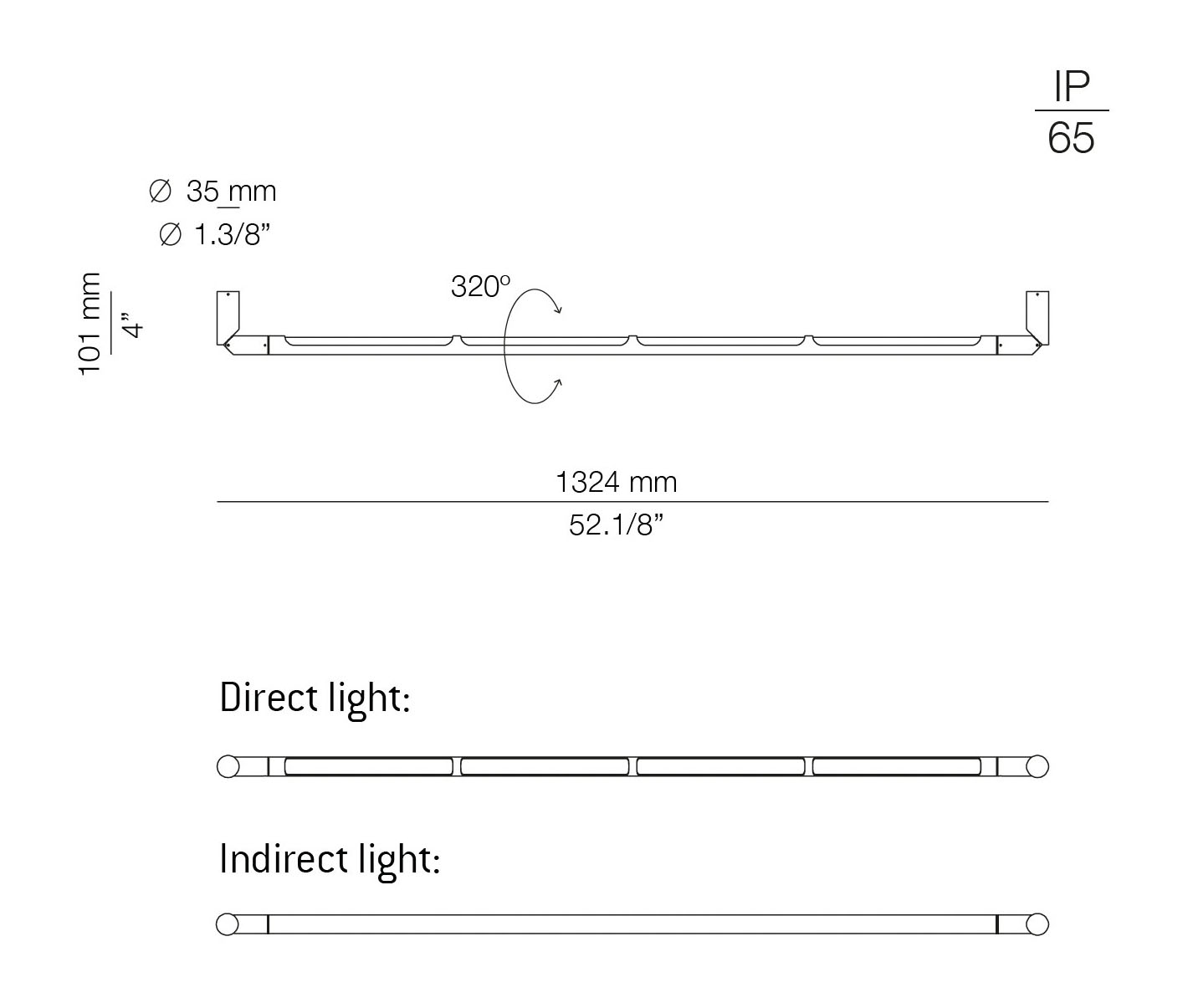 Medidas Arco modelo ARC_4000X de pared para exterior de Estiluz
