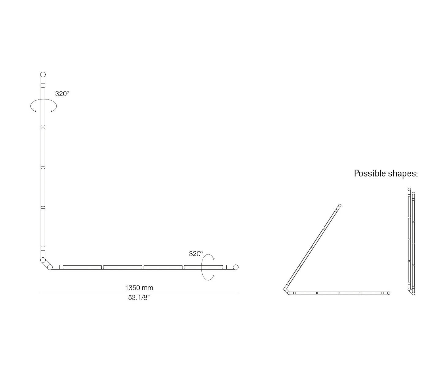 Medidas Arco modelo ARC_4000X2 de pared para exterior de Estiluz
