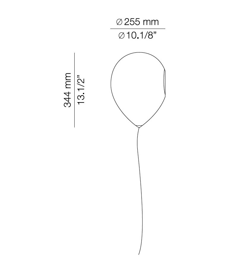 Medidas Balloon  modelo BAL_3050L de pared de Estiluz