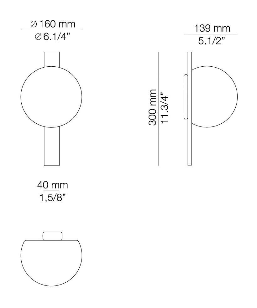 Medidas Circ modelo CIR_3720B de pared de Estiluz