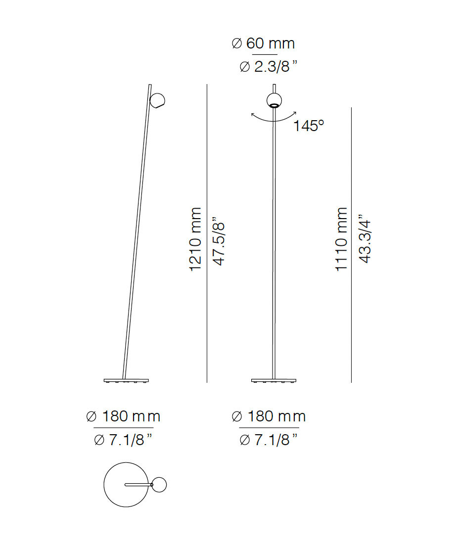Medidas Compass modelo COM_4078 de pie de Estiluz