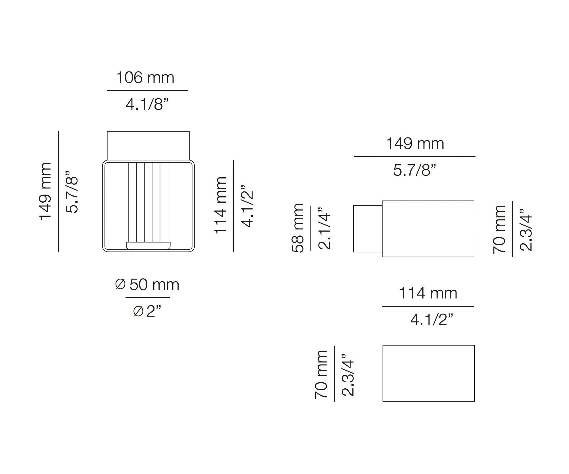 Medidas Frame modelo FRA_4053X de pared para exterior de Estiluz