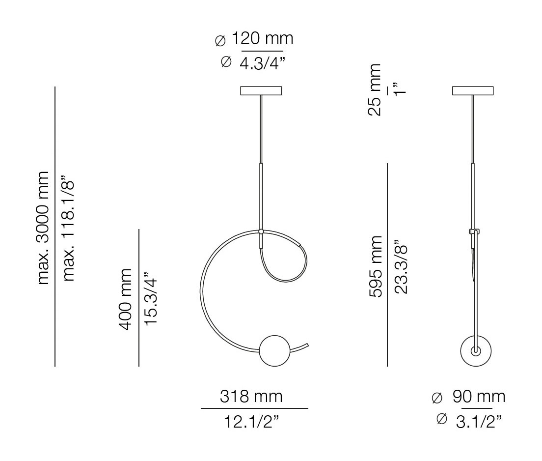 Medidas Loop modelo LOO_4125 de suspensión de Estiluz