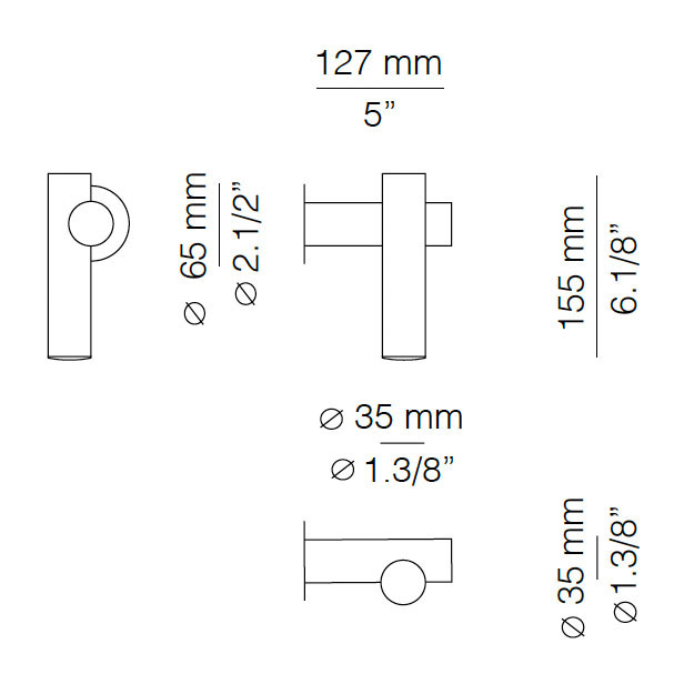 Medidas Tik modelo TIK_4090X de pared para exterior de Estiluz